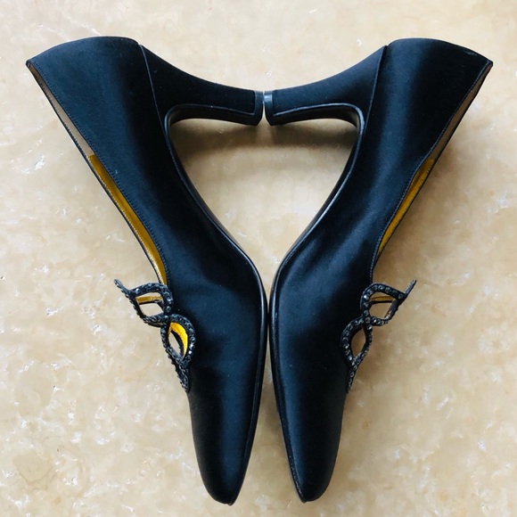 Bruno Magli Couture Heels Satin & Rhinestone - Picture 3 of 8